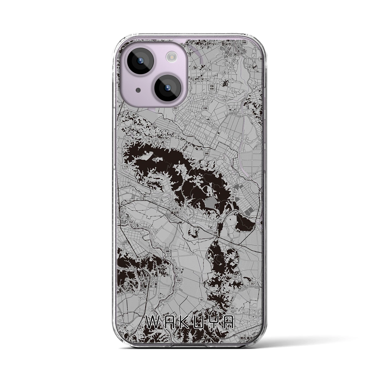 【涌谷(宮城県)】地図柄iPhoneケース(クリアタイプ)