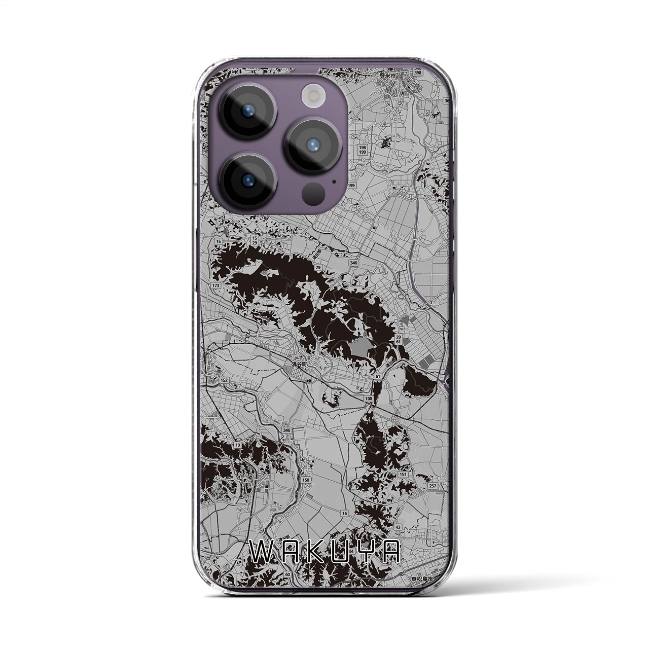 【涌谷(宮城県)】地図柄iPhoneケース(クリアタイプ)