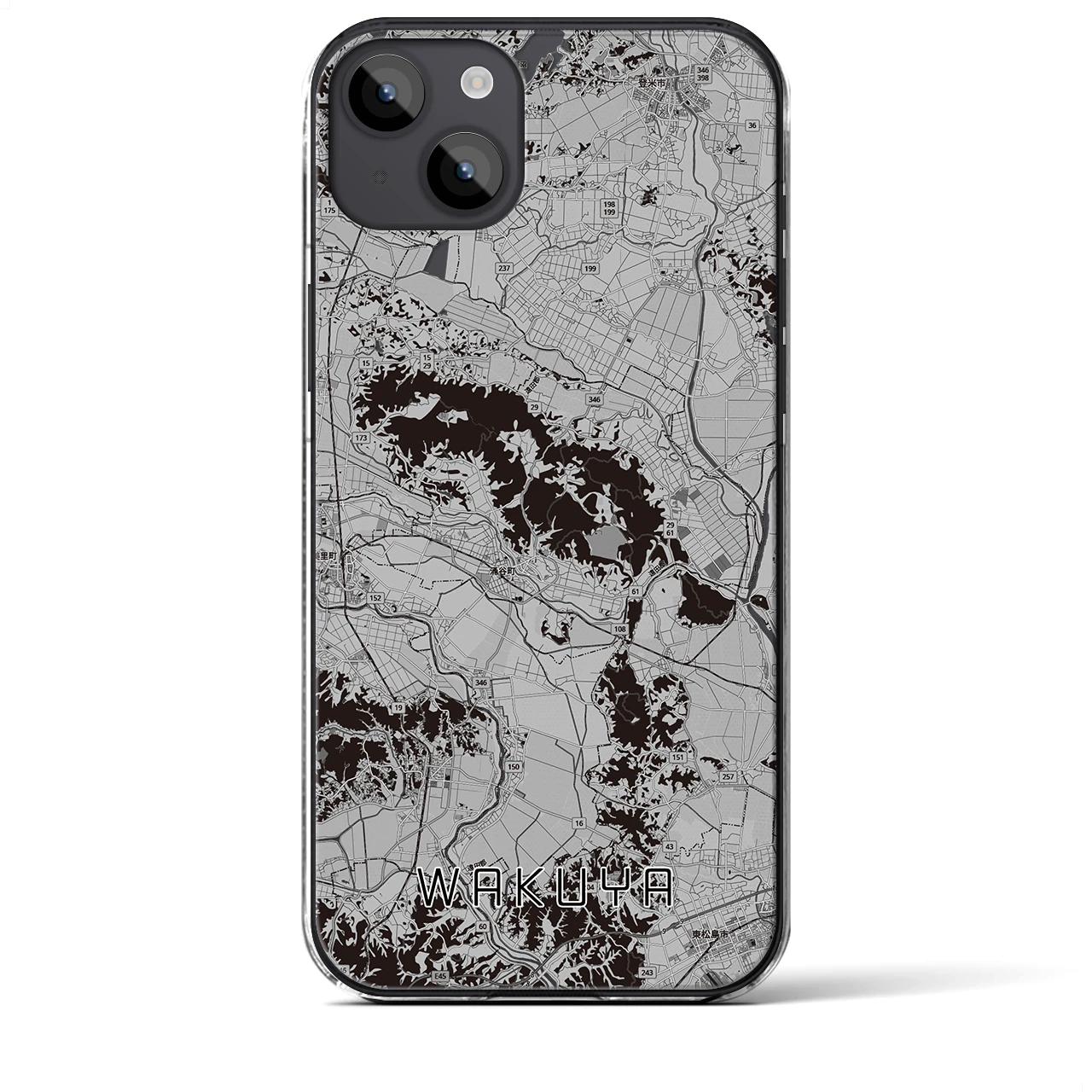 【涌谷(宮城県)】地図柄iPhoneケース(クリアタイプ)