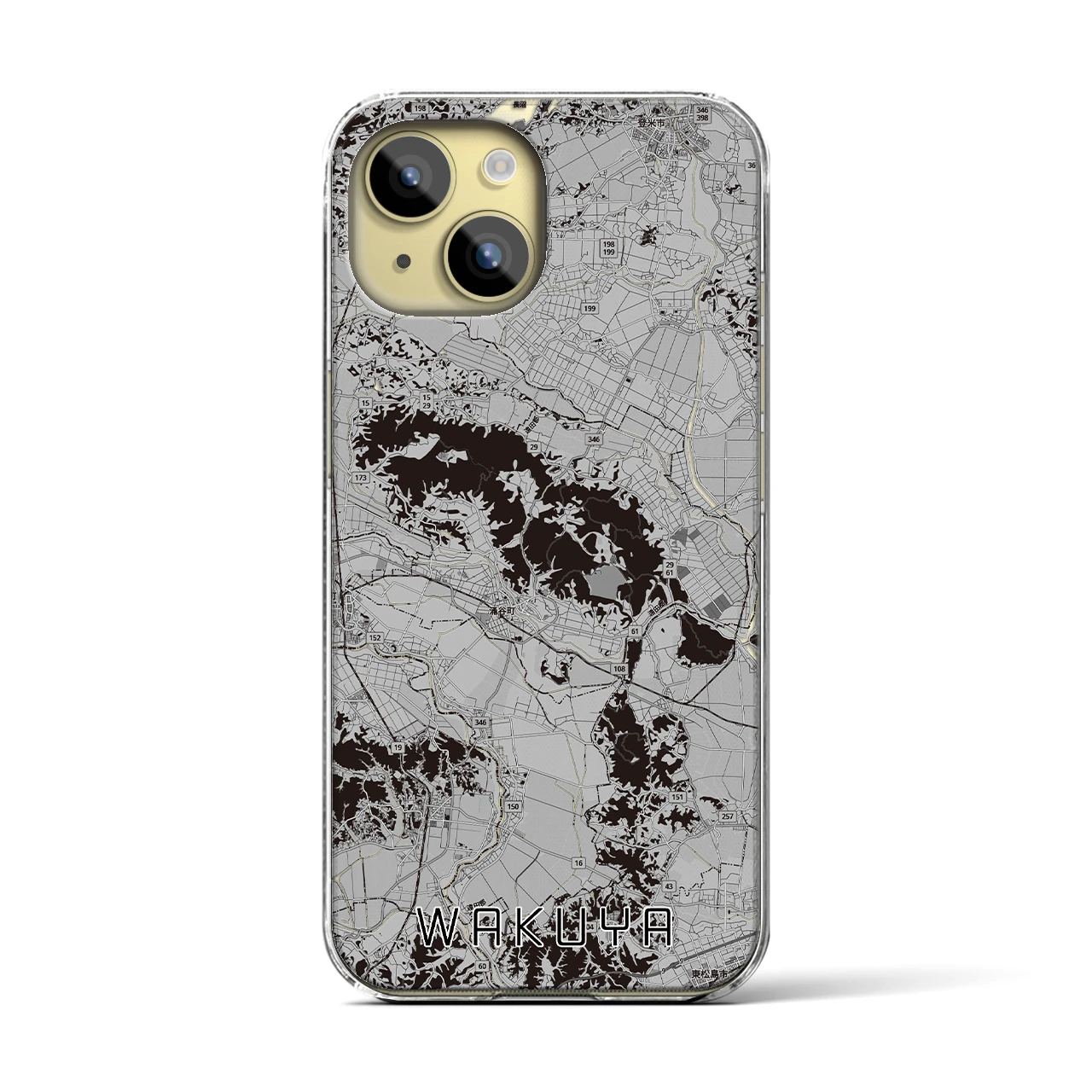 【涌谷(宮城県)】地図柄iPhoneケース(クリアタイプ)