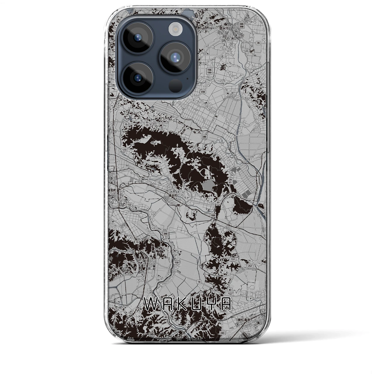 【涌谷(宮城県)】地図柄iPhoneケース(クリアタイプ)