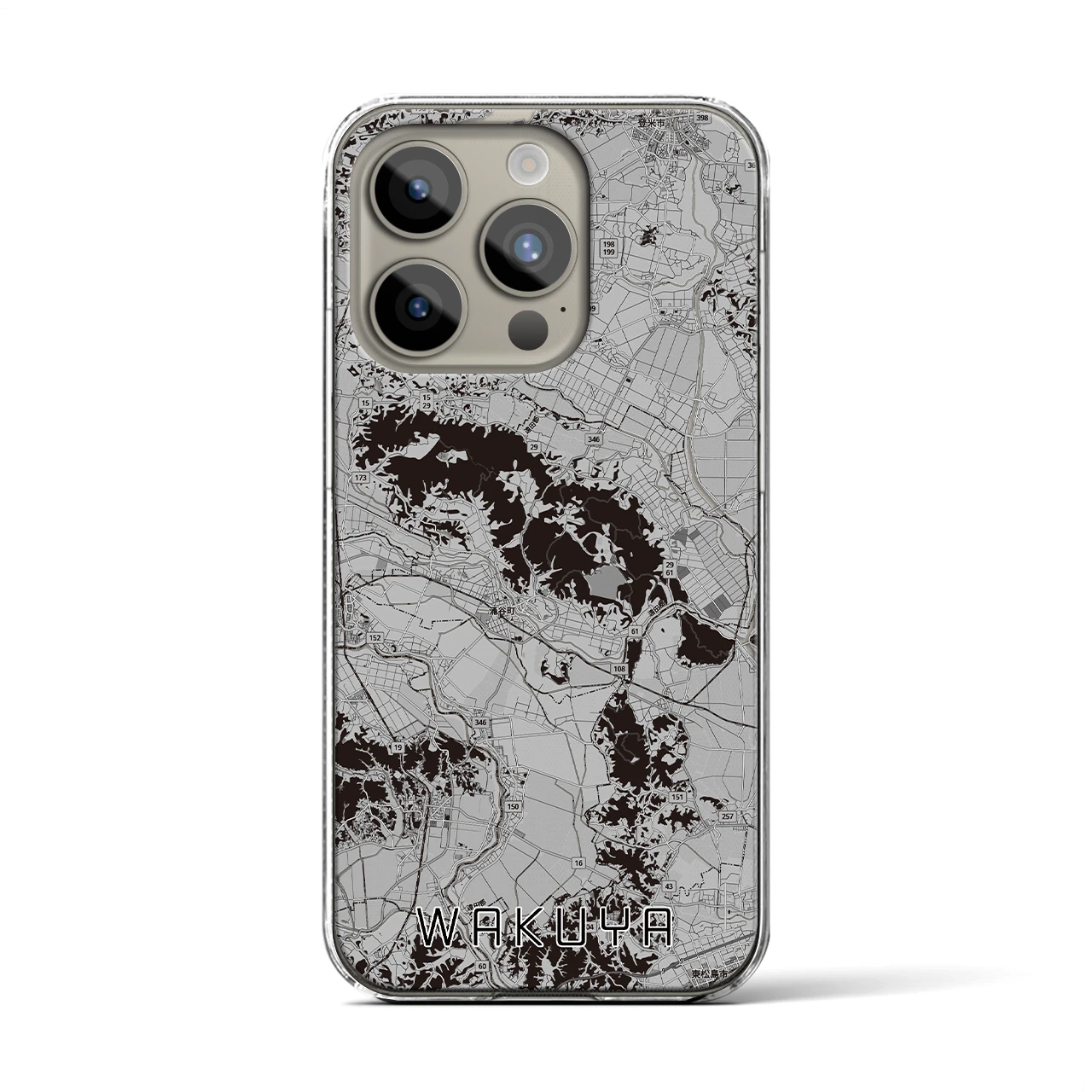 【涌谷(宮城県)】地図柄iPhoneケース(クリアタイプ)