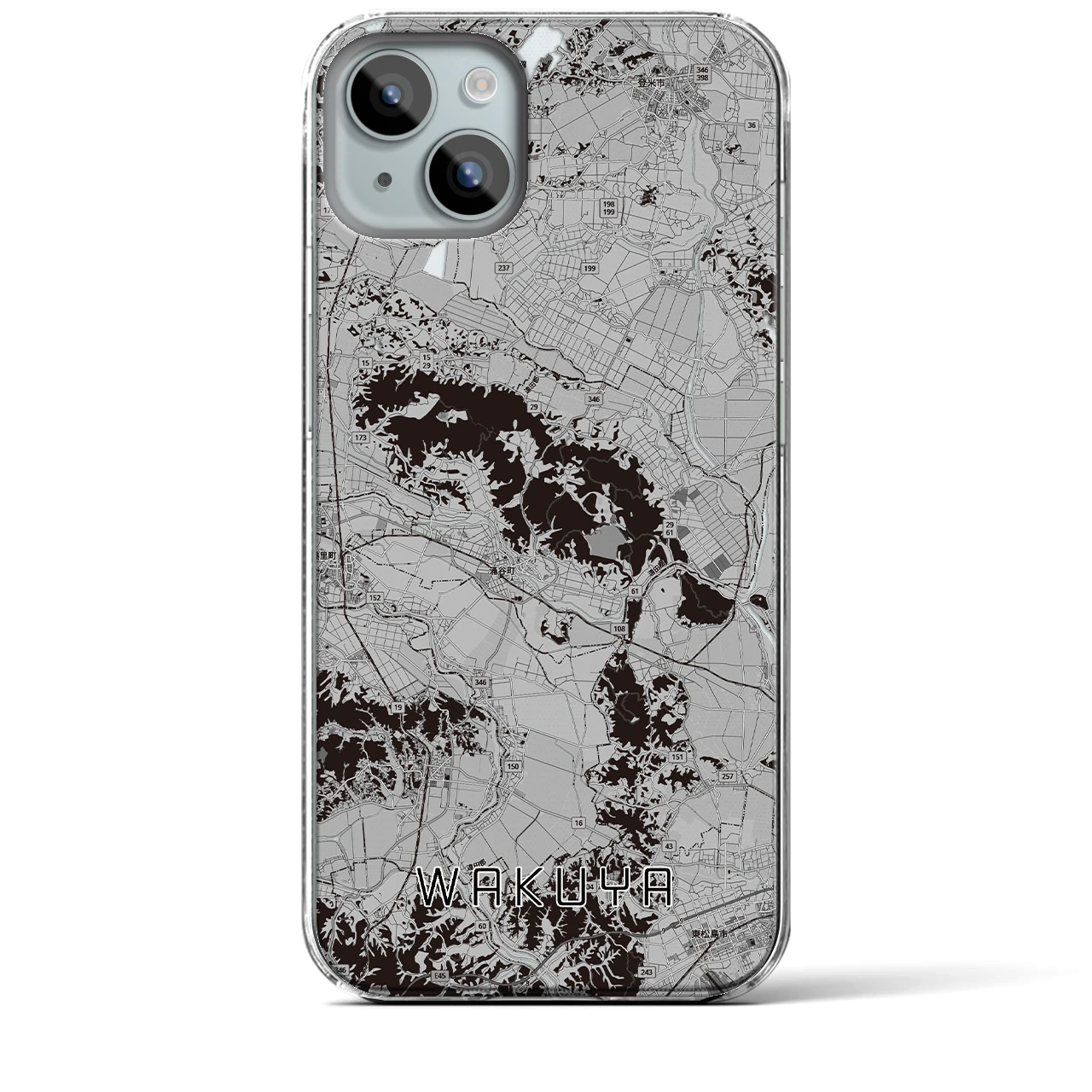 【涌谷(宮城県)】地図柄iPhoneケース(クリアタイプ)