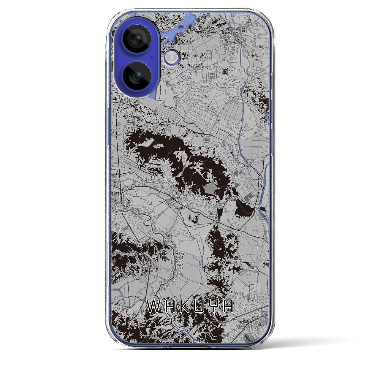 【涌谷(宮城県)】地図柄iPhoneケース(クリアタイプ)