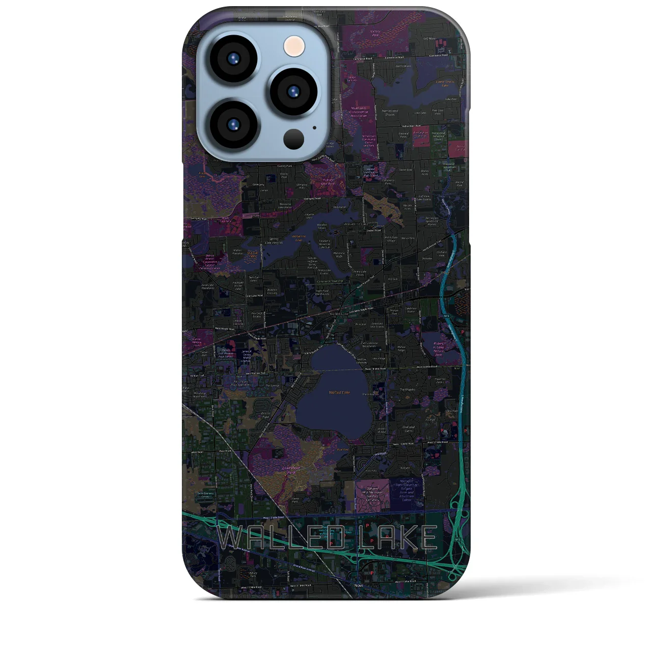 【ウォールドレイク(アメリカ)】地図柄iPhoneケース(バックカバータイプ)