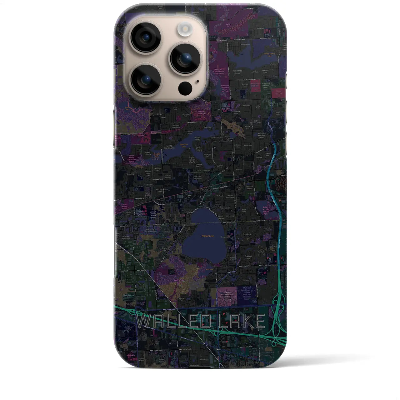 【ウォールドレイク(アメリカ)】地図柄iPhoneケース(バックカバータイプ)