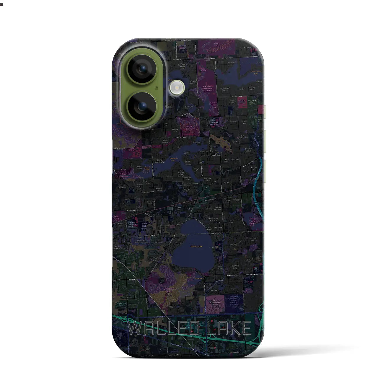 【ウォールドレイク(アメリカ)】地図柄iPhoneケース(バックカバータイプ)