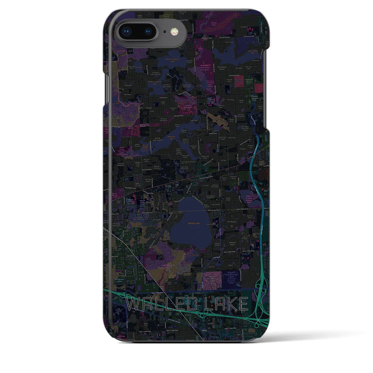 【ウォールドレイク(アメリカ)】地図柄iPhoneケース(バックカバータイプ)