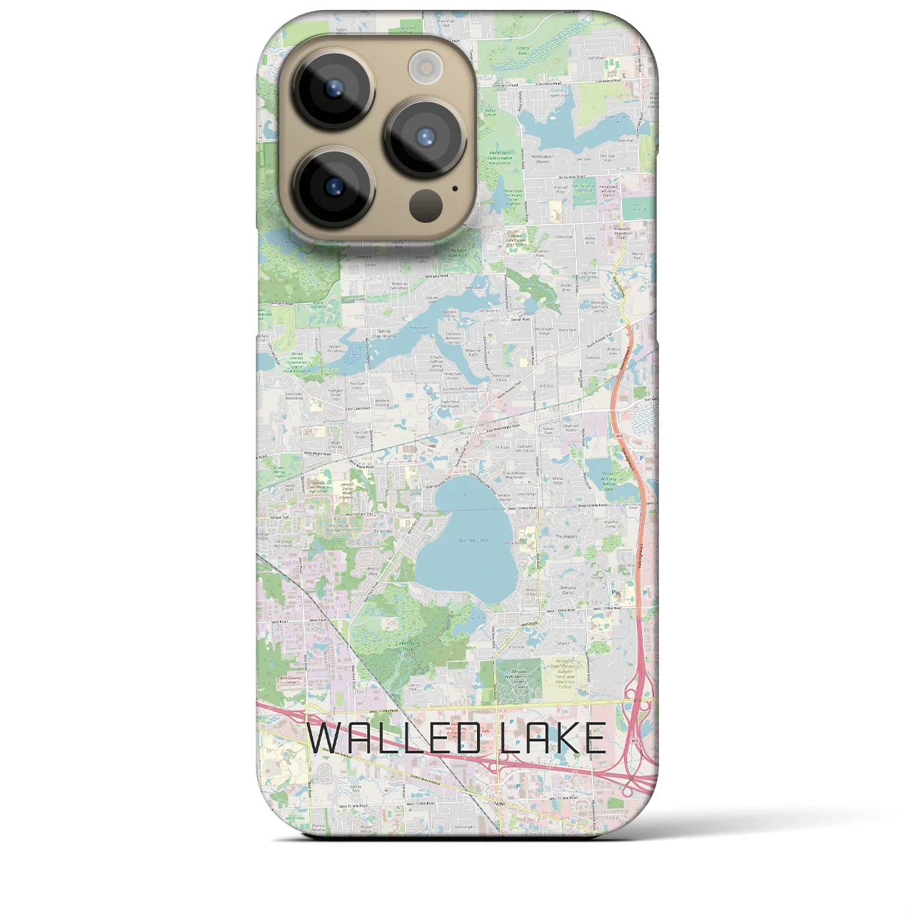 【ウォールドレイク(アメリカ)】地図柄iPhoneケース(バックカバータイプ)