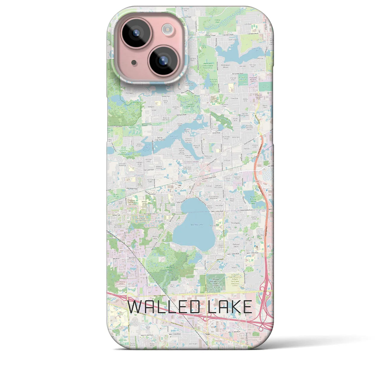 【ウォールドレイク(アメリカ)】地図柄iPhoneケース(バックカバータイプ)