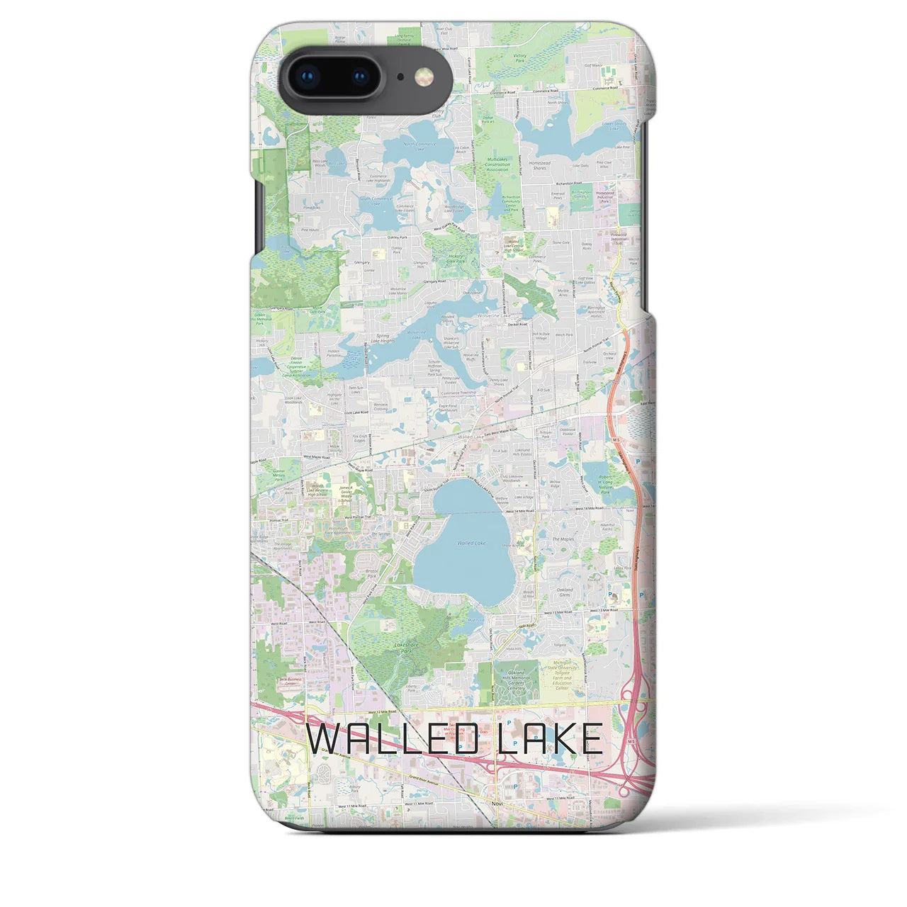 【ウォールドレイク(アメリカ)】地図柄iPhoneケース(バックカバータイプ)
