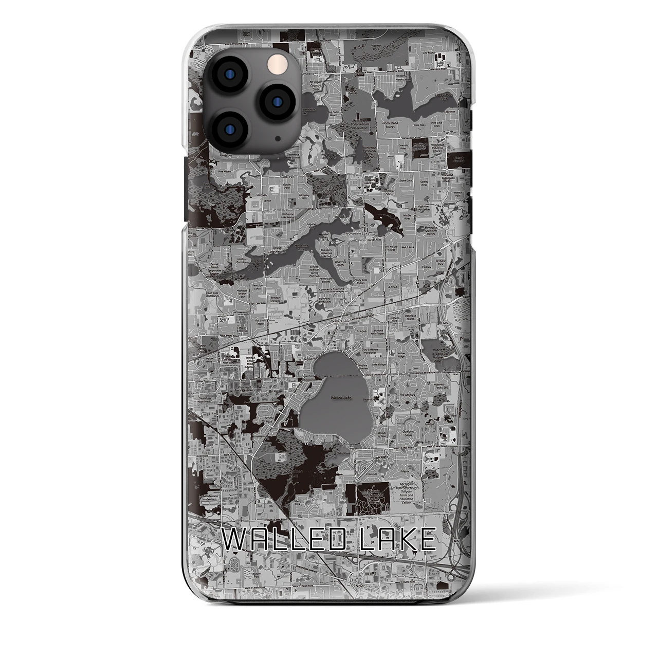 【ウォールドレイク(アメリカ)】地図柄iPhoneケース(クリアタイプ)