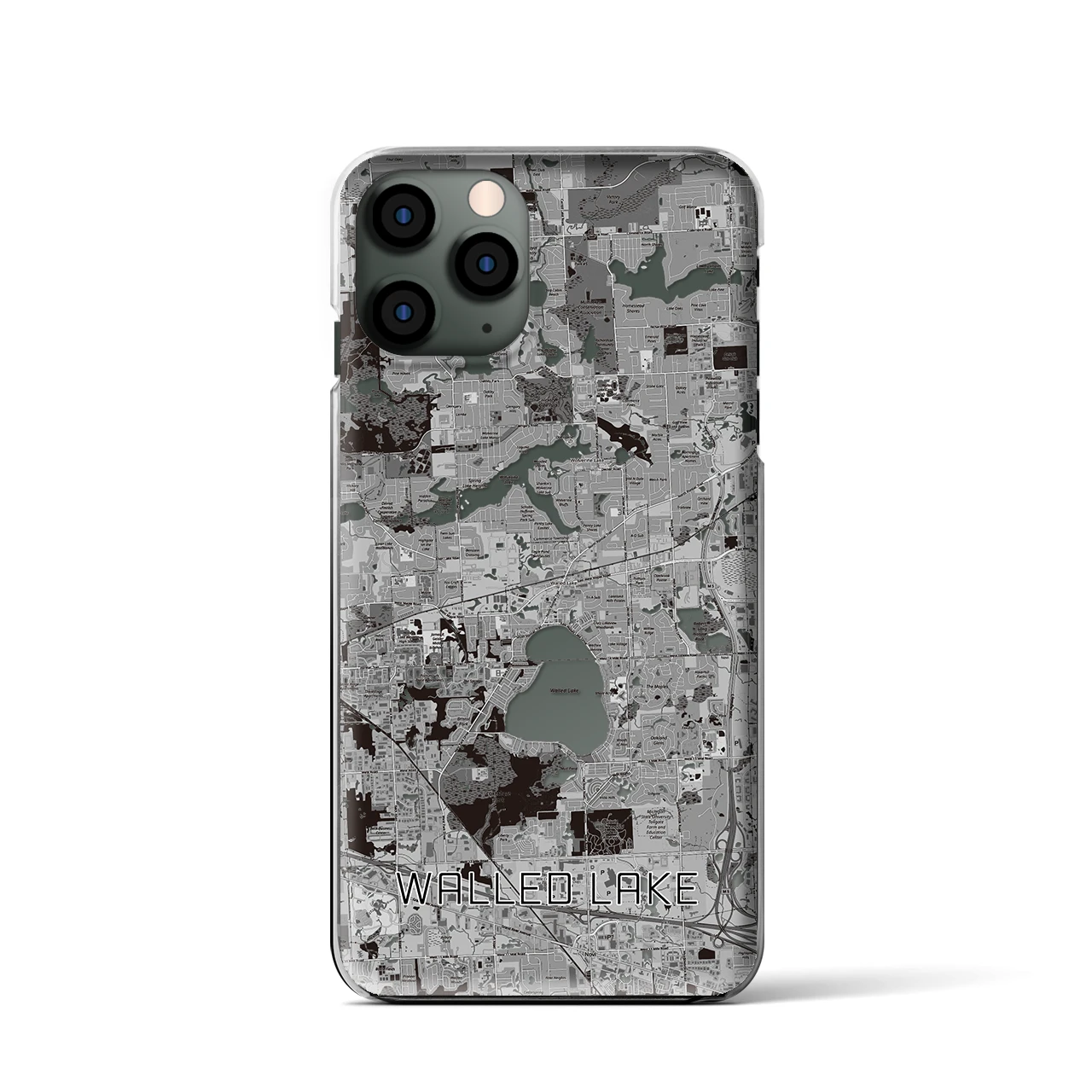 【ウォールドレイク(アメリカ)】地図柄iPhoneケース(クリアタイプ)