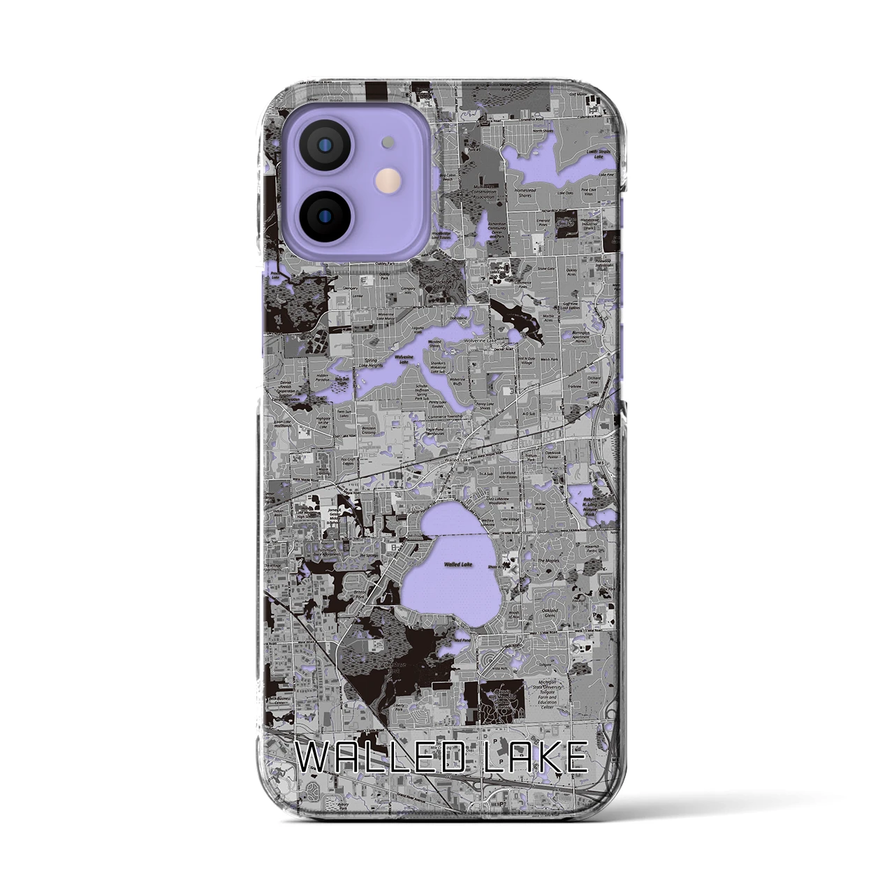 【ウォールドレイク(アメリカ)】地図柄iPhoneケース(クリアタイプ)