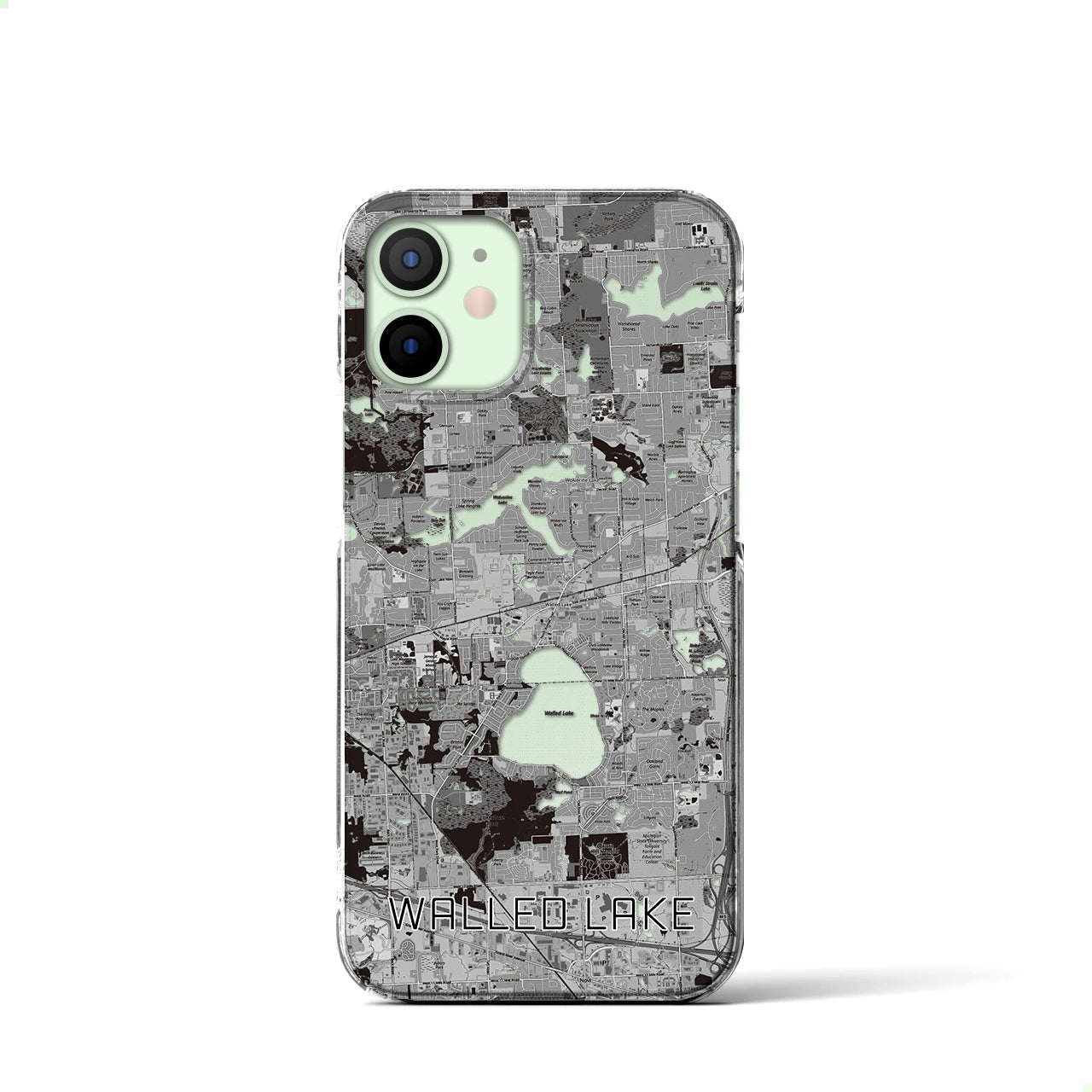 【ウォールドレイク(アメリカ)】地図柄iPhoneケース(クリアタイプ)
