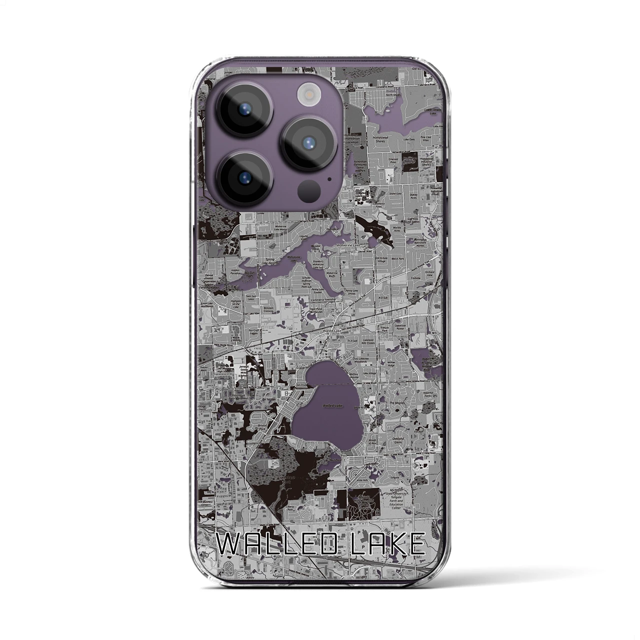 【ウォールドレイク(アメリカ)】地図柄iPhoneケース(クリアタイプ)