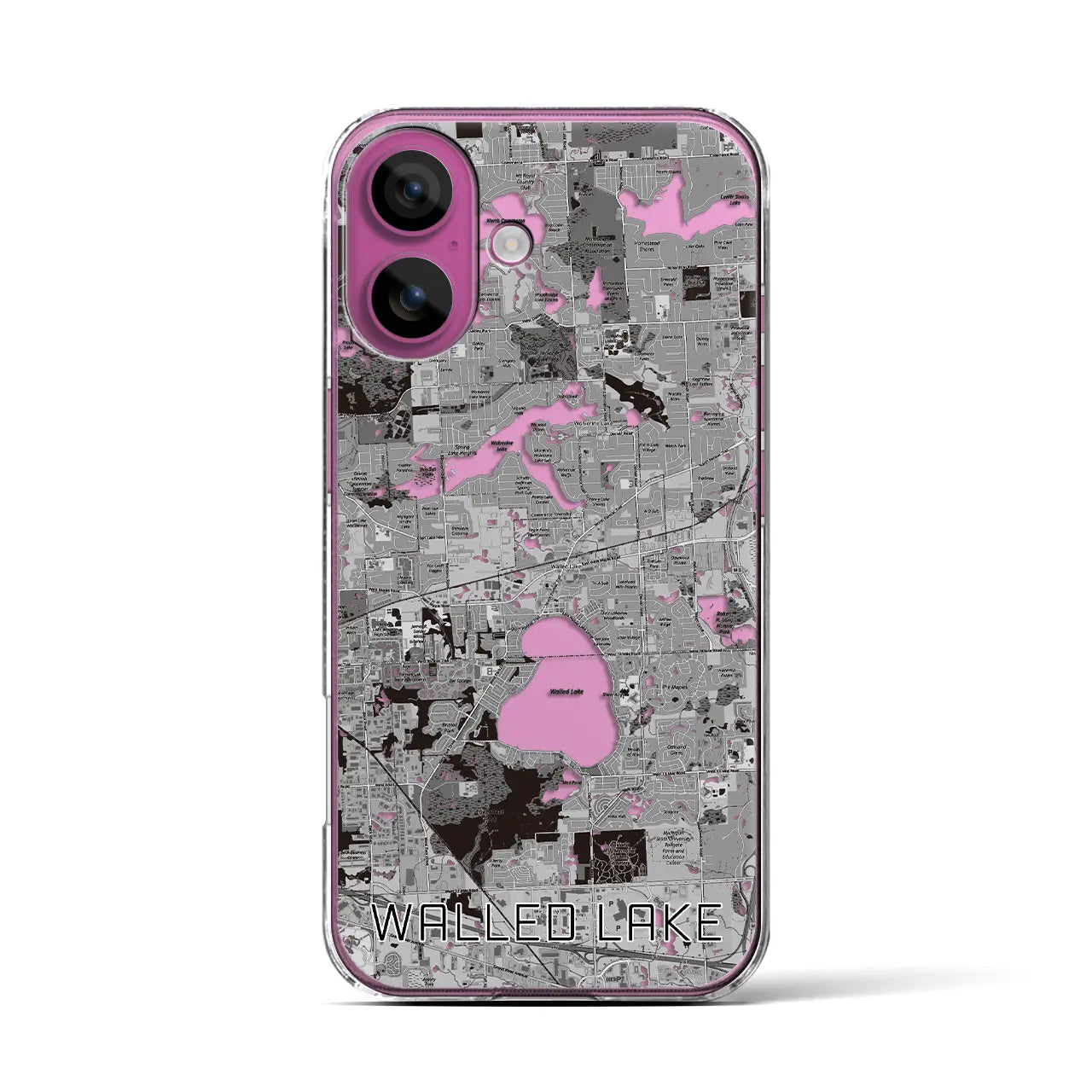 【ウォールドレイク(アメリカ)】地図柄iPhoneケース(クリアタイプ)