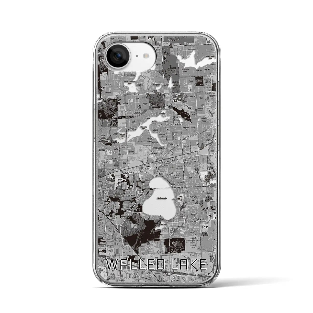 【ウォールドレイク(アメリカ)】地図柄iPhoneケース(クリアタイプ)
