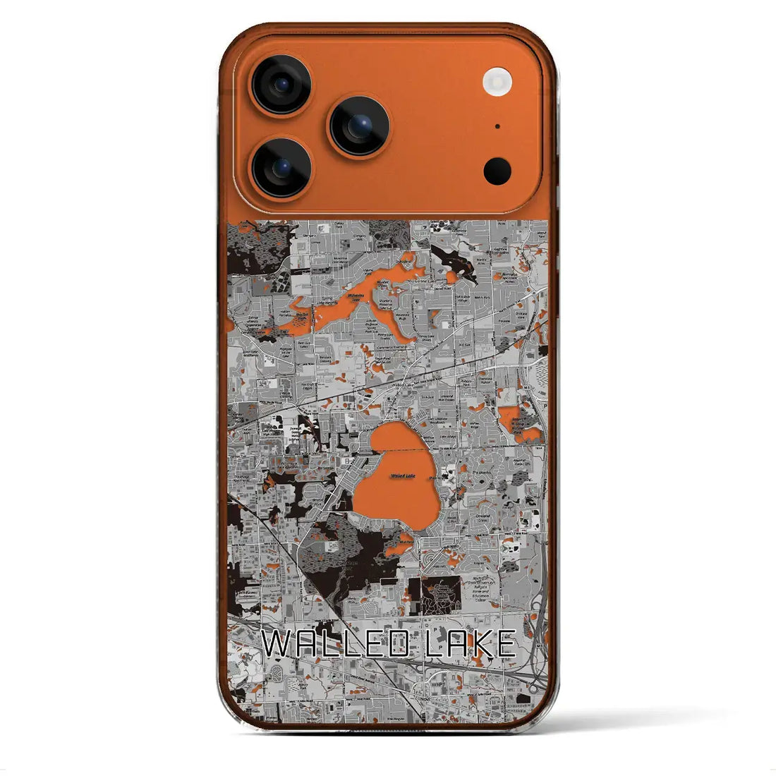 【ウォールドレイク(アメリカ)】地図柄iPhoneケース(クリアタイプ)