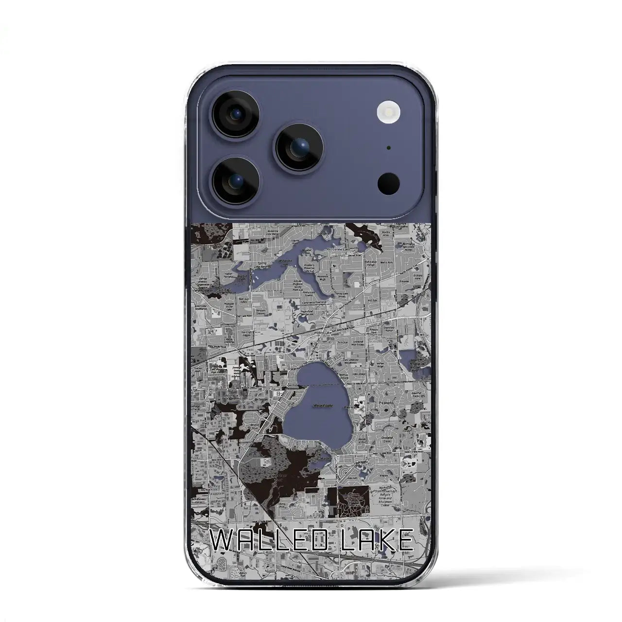 【ウォールドレイク(アメリカ)】地図柄iPhoneケース(クリアタイプ)