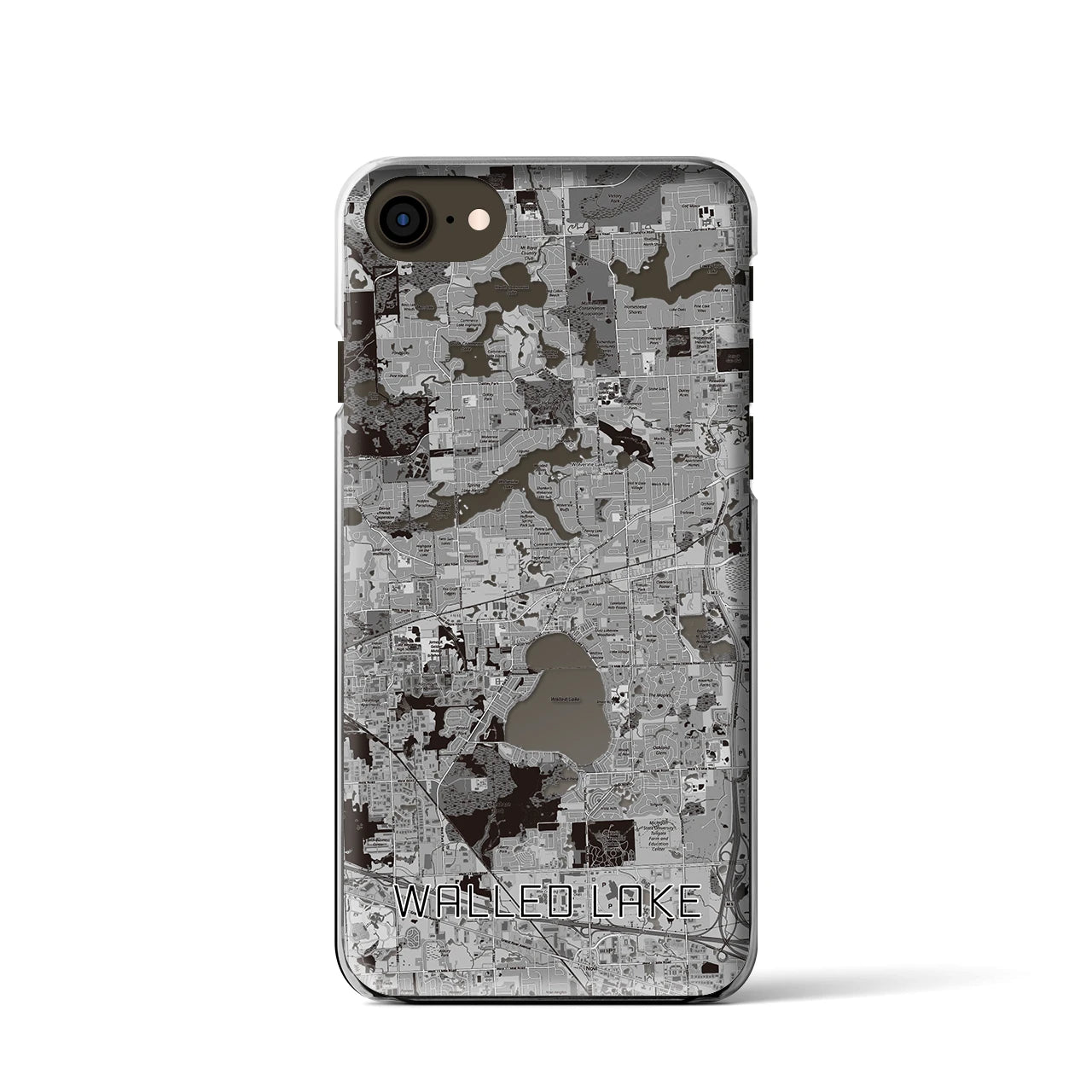 【ウォールドレイク(アメリカ)】地図柄iPhoneケース(クリアタイプ)