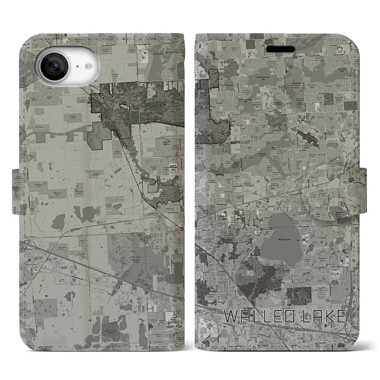 【ウォールドレイク(アメリカ)】地図柄iPhoneケース(手帳タイプ)