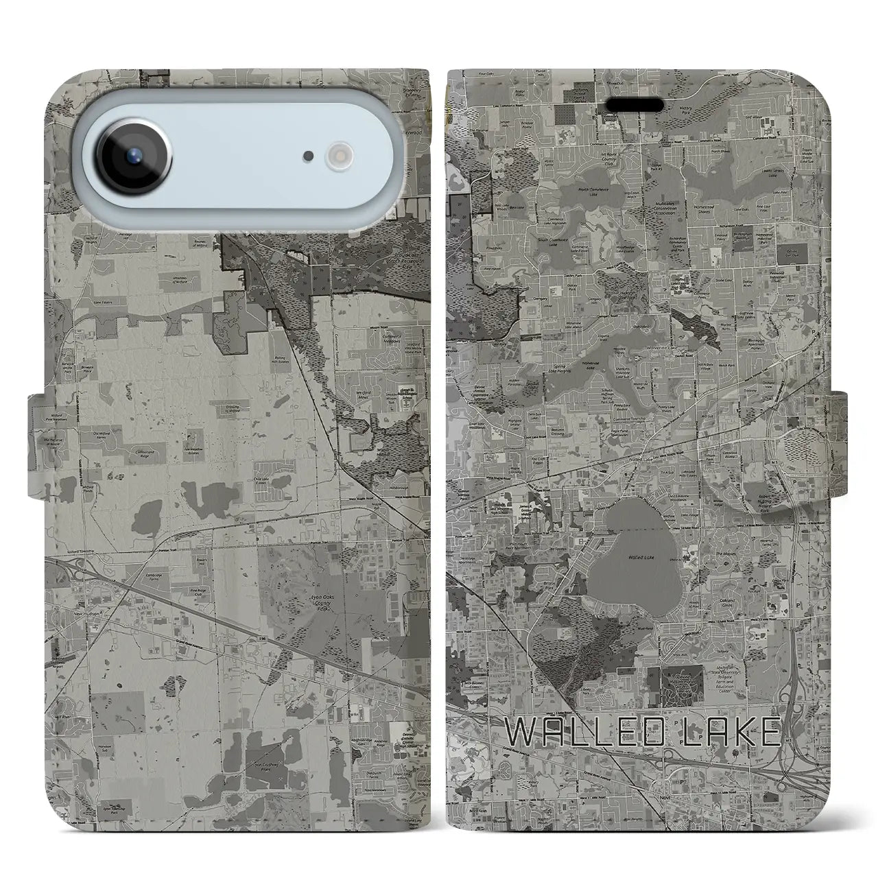 【ウォールドレイク(アメリカ)】地図柄iPhoneケース(手帳タイプ)