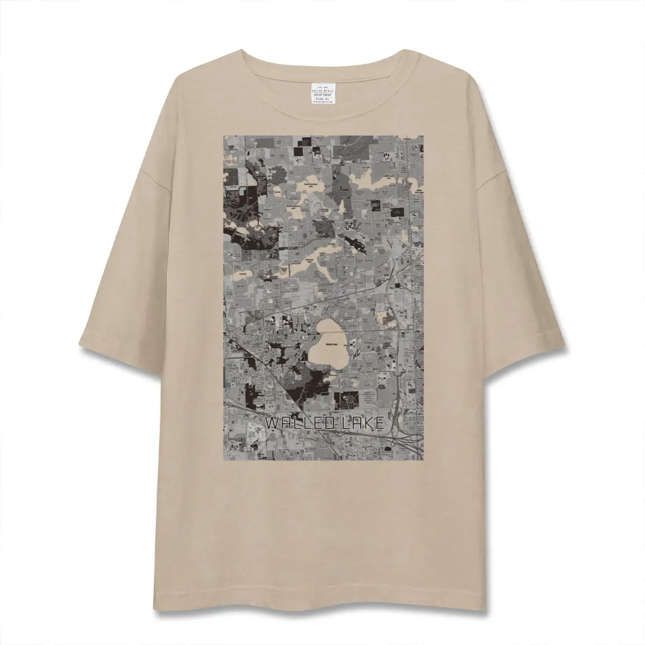 【ウォールドレイク(アメリカ)】地図柄ビッグシルエットTシャツ