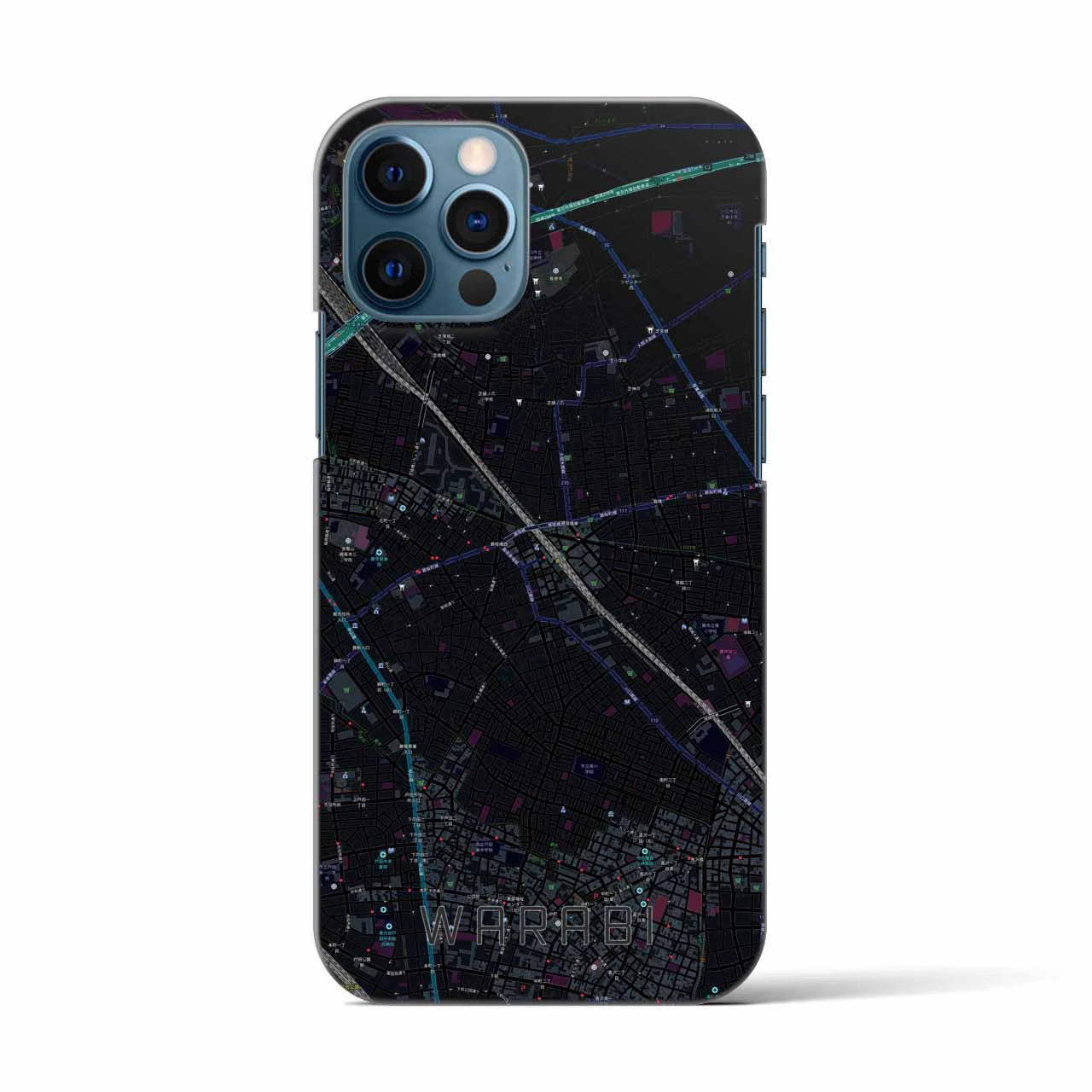 【蕨(埼玉県)】地図柄iPhoneケース(バックカバータイプ)