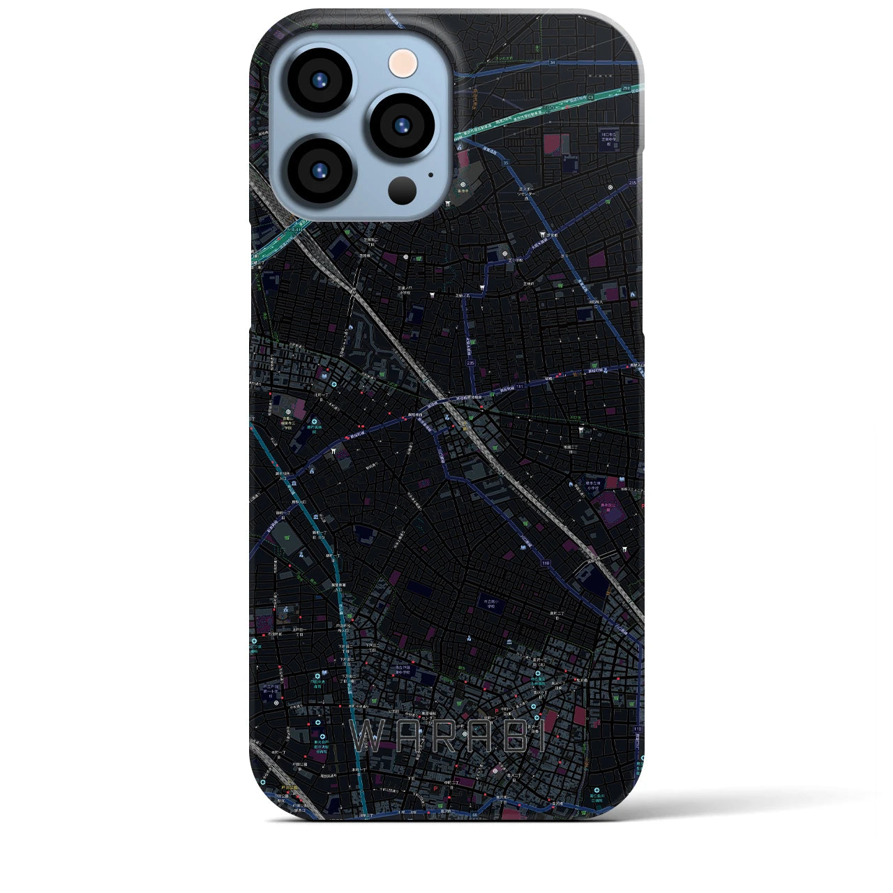 【蕨(埼玉県)】地図柄iPhoneケース(バックカバータイプ)