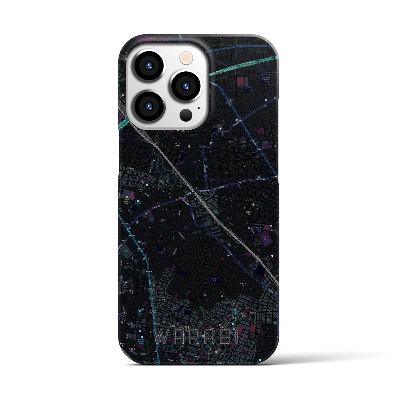 【蕨(埼玉県)】地図柄iPhoneケース(バックカバータイプ)