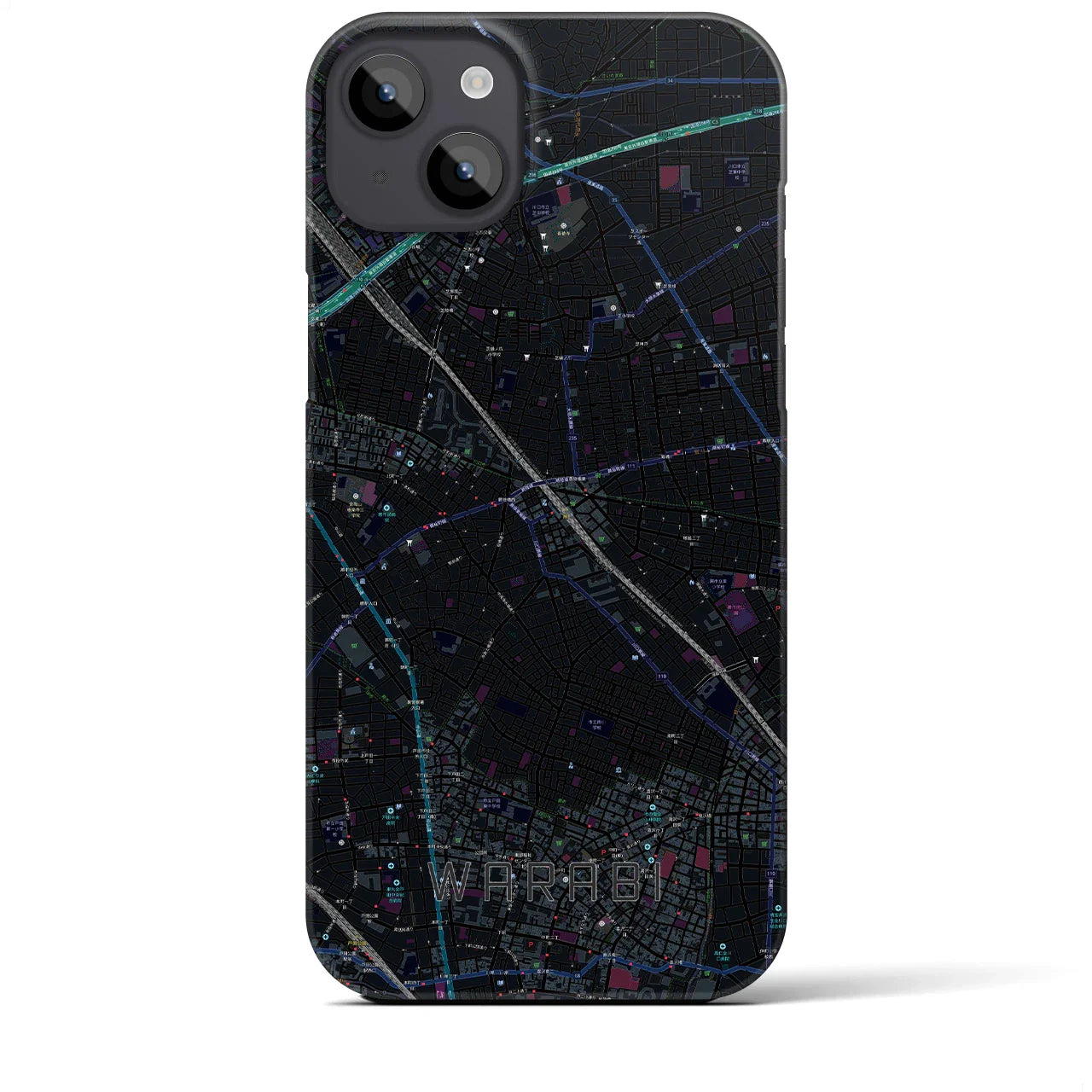 【蕨(埼玉県)】地図柄iPhoneケース(バックカバータイプ)