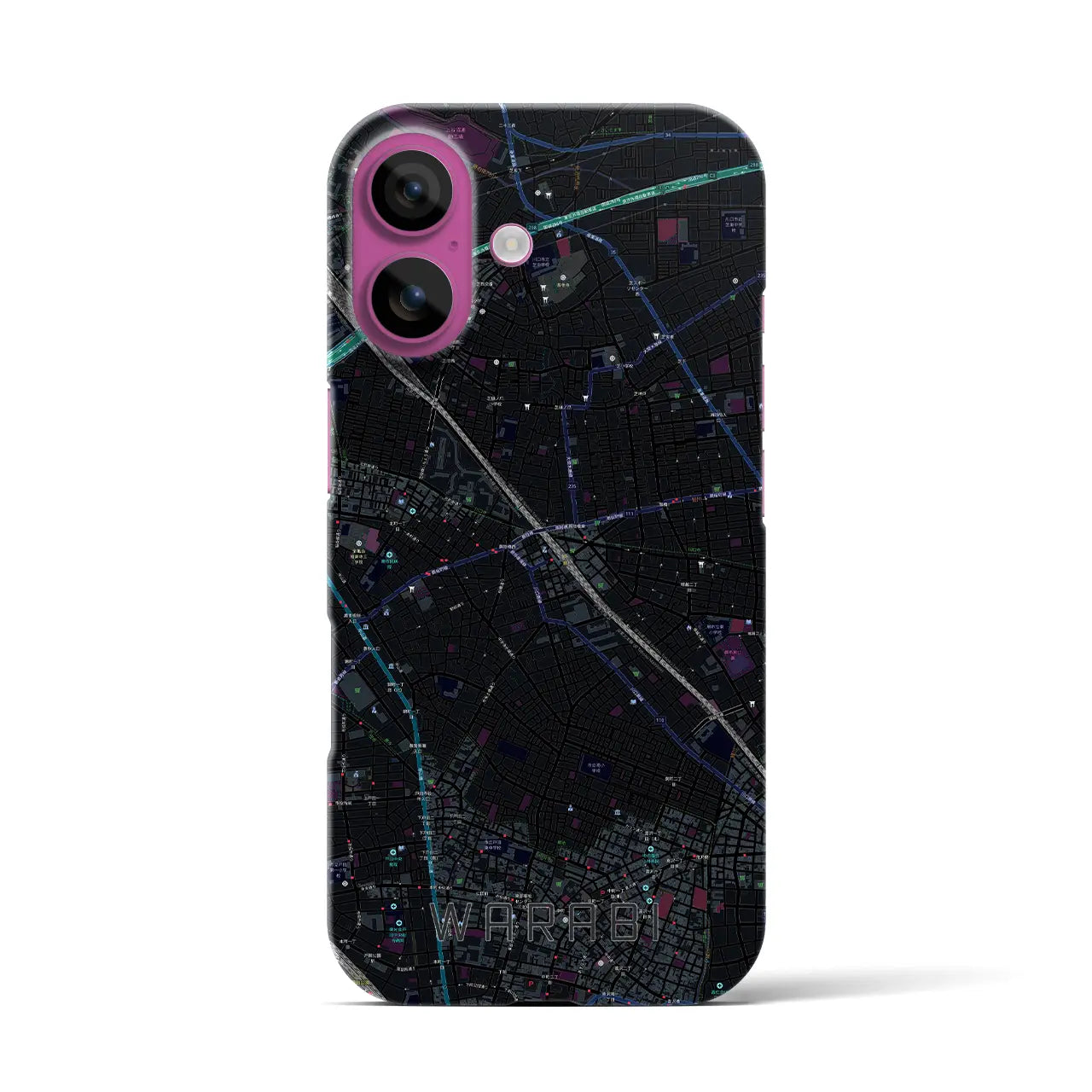 【蕨(埼玉県)】地図柄iPhoneケース(バックカバータイプ)