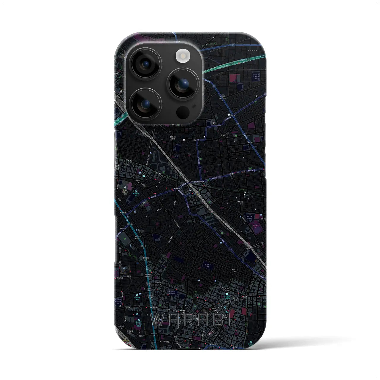 【蕨(埼玉県)】地図柄iPhoneケース(バックカバータイプ)