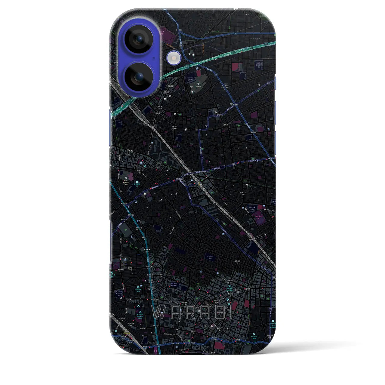 【蕨(埼玉県)】地図柄iPhoneケース(バックカバータイプ)