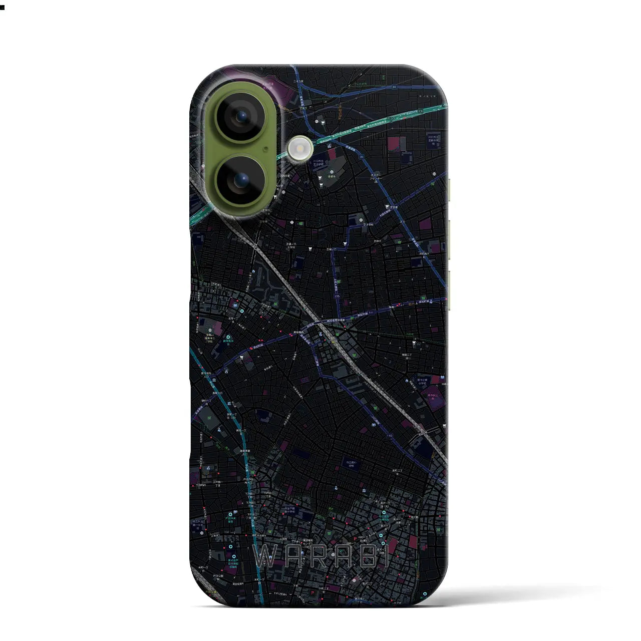 【蕨(埼玉県)】地図柄iPhoneケース(バックカバータイプ)