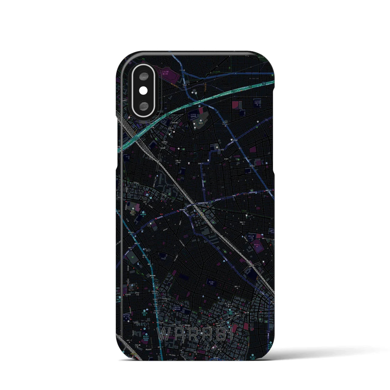 【蕨(埼玉県)】地図柄iPhoneケース(バックカバータイプ)