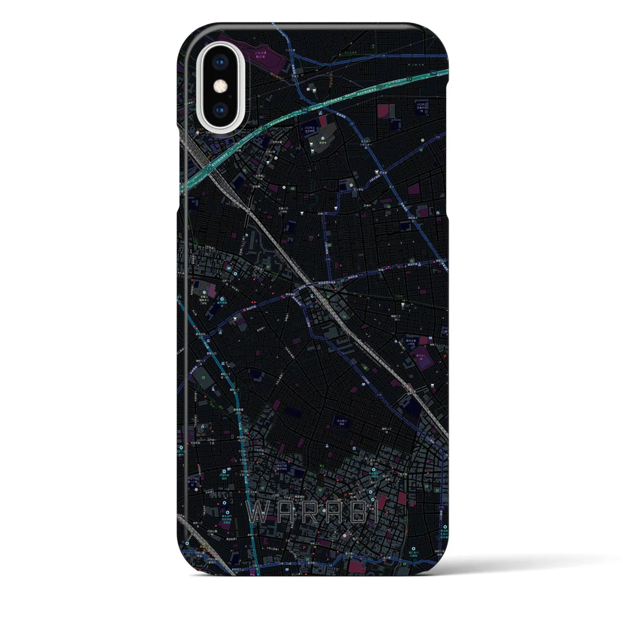 【蕨(埼玉県)】地図柄iPhoneケース(バックカバータイプ)