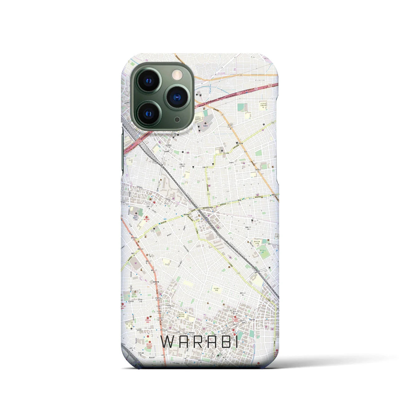 【蕨(埼玉県)】地図柄iPhoneケース(バックカバータイプ)