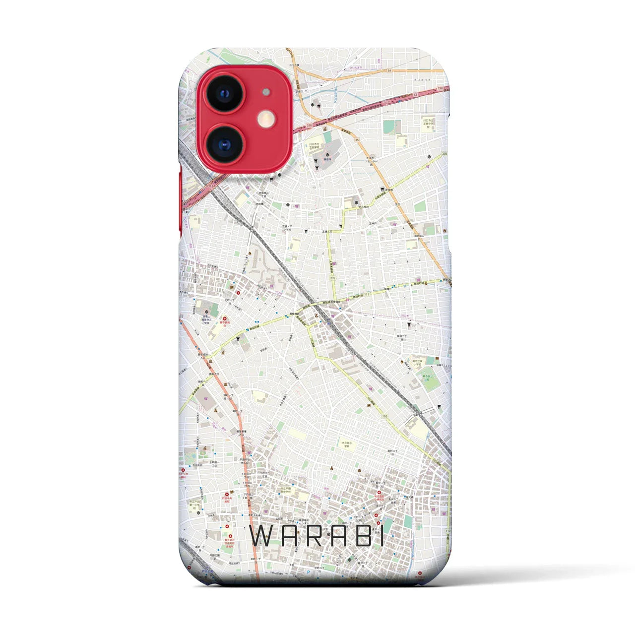 【蕨(埼玉県)】地図柄iPhoneケース(バックカバータイプ)