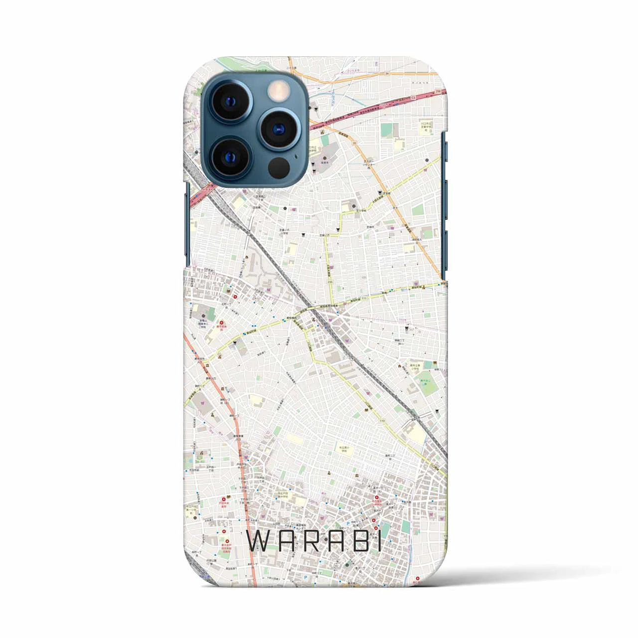 【蕨(埼玉県)】地図柄iPhoneケース(バックカバータイプ)