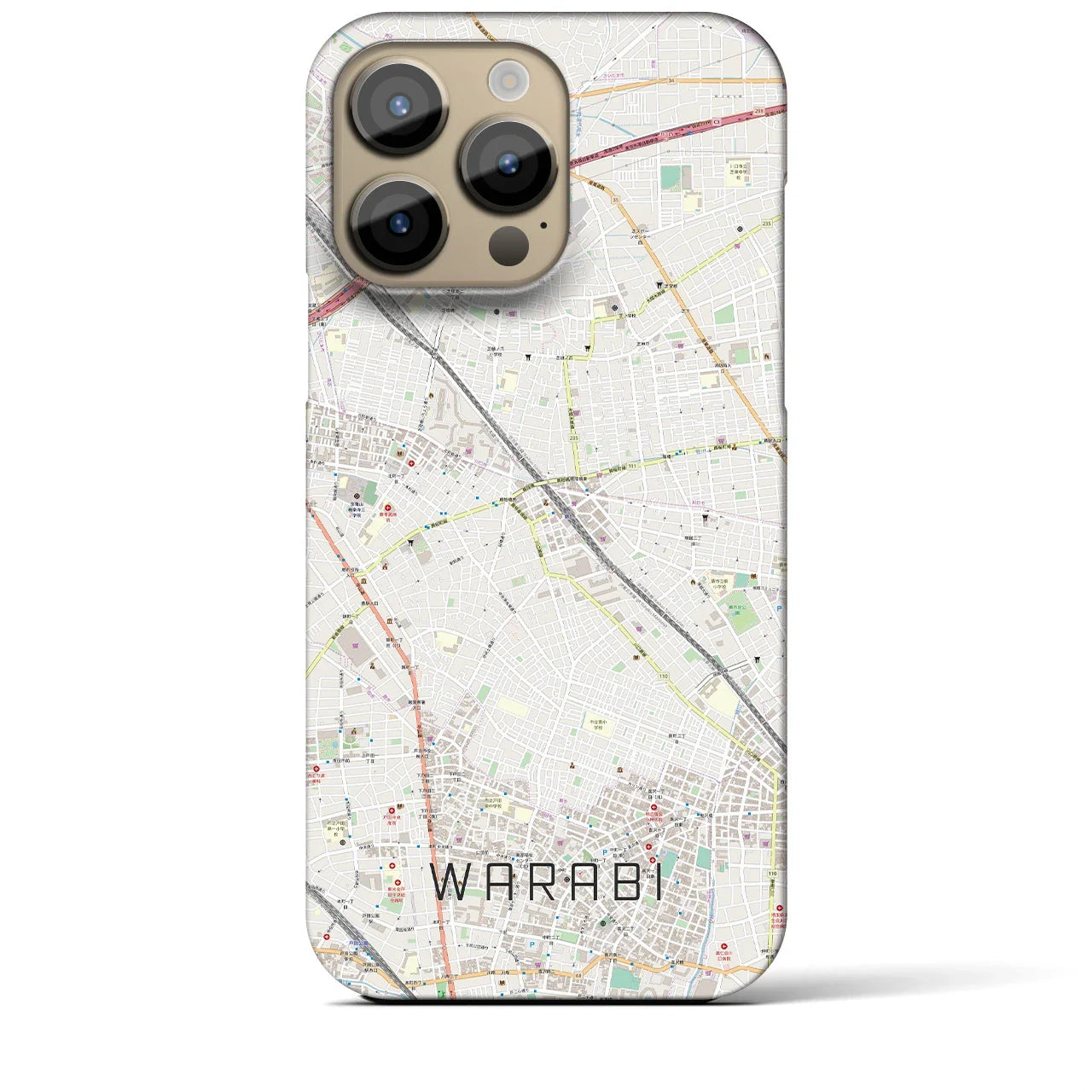 【蕨(埼玉県)】地図柄iPhoneケース(バックカバータイプ)