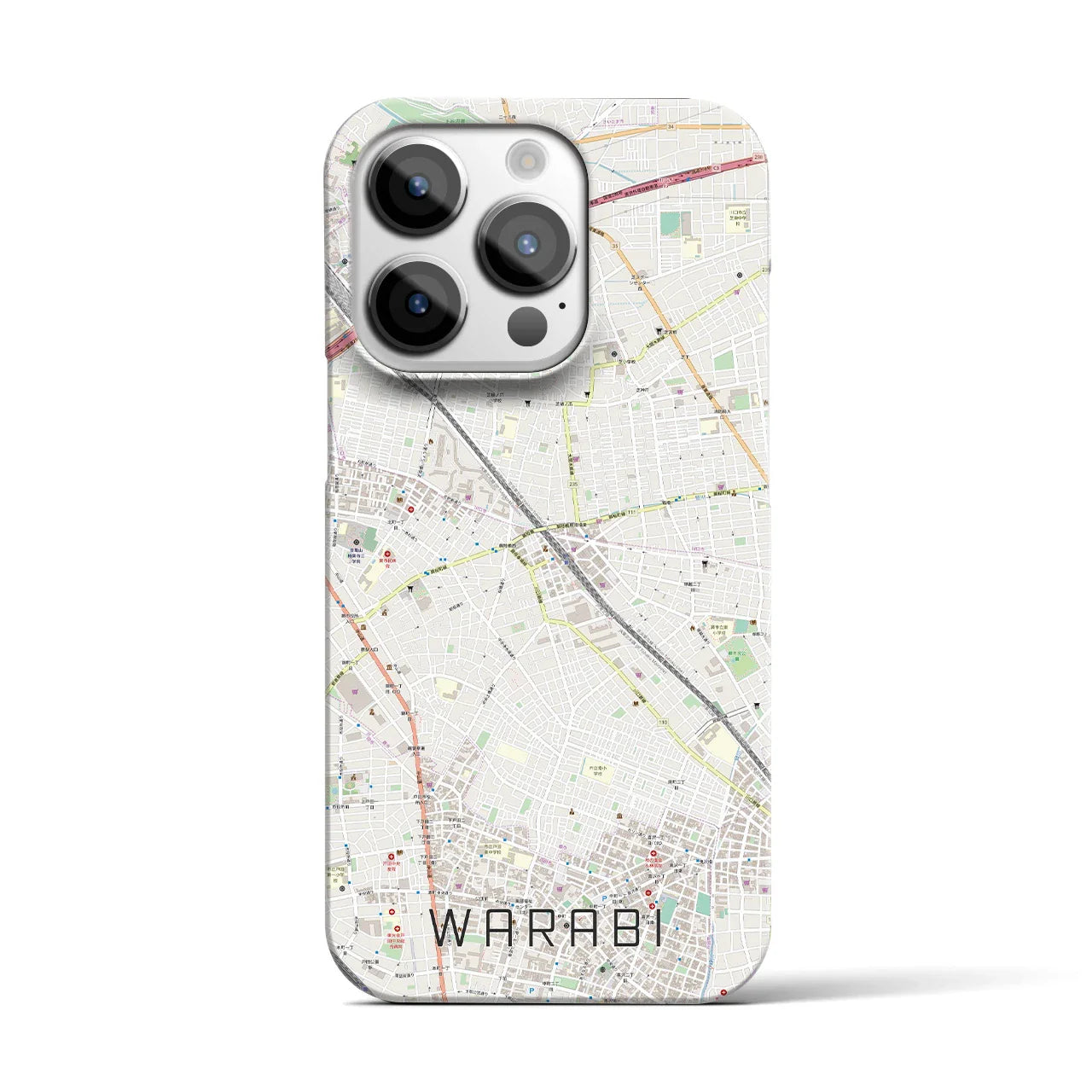 【蕨(埼玉県)】地図柄iPhoneケース(バックカバータイプ)