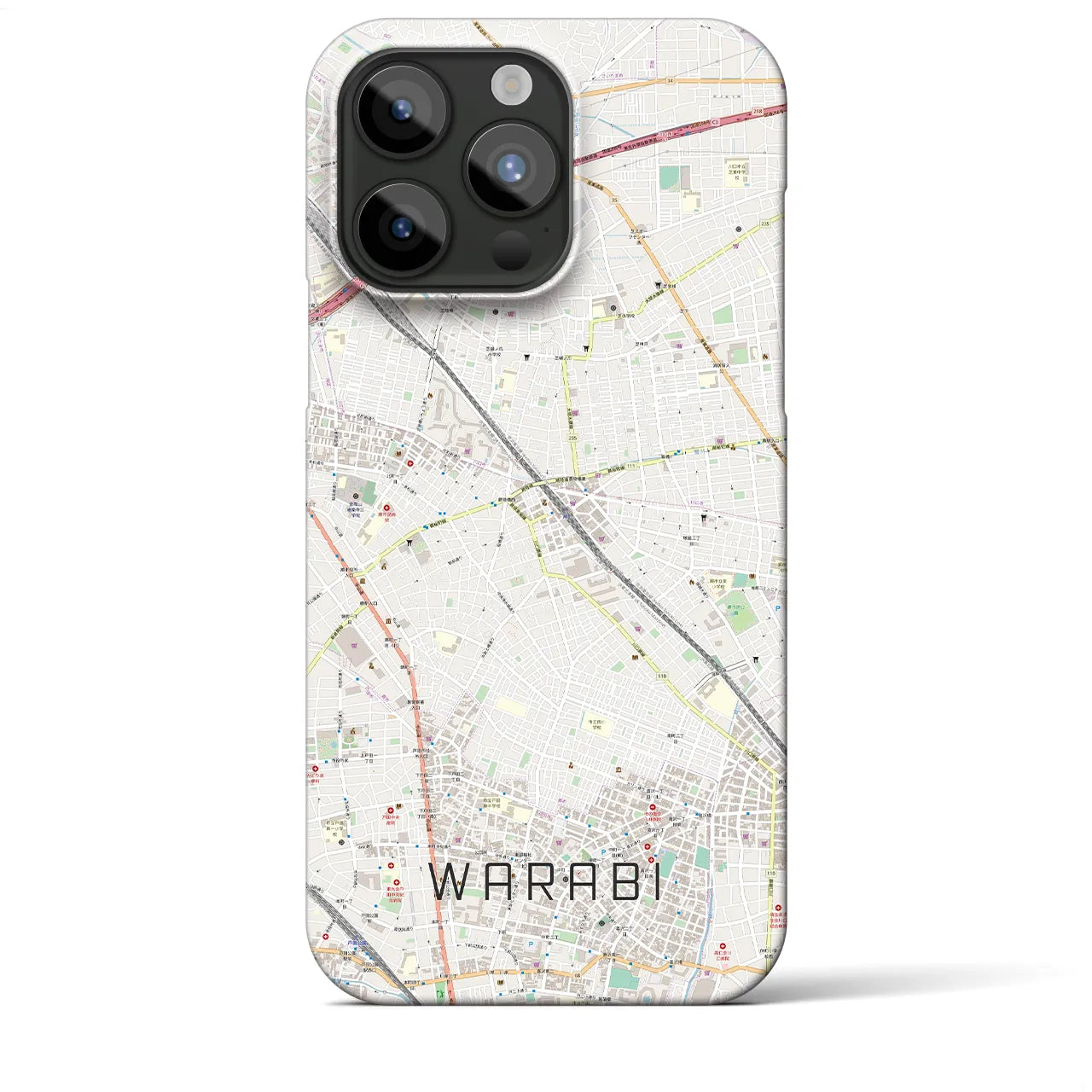 【蕨(埼玉県)】地図柄iPhoneケース(バックカバータイプ)