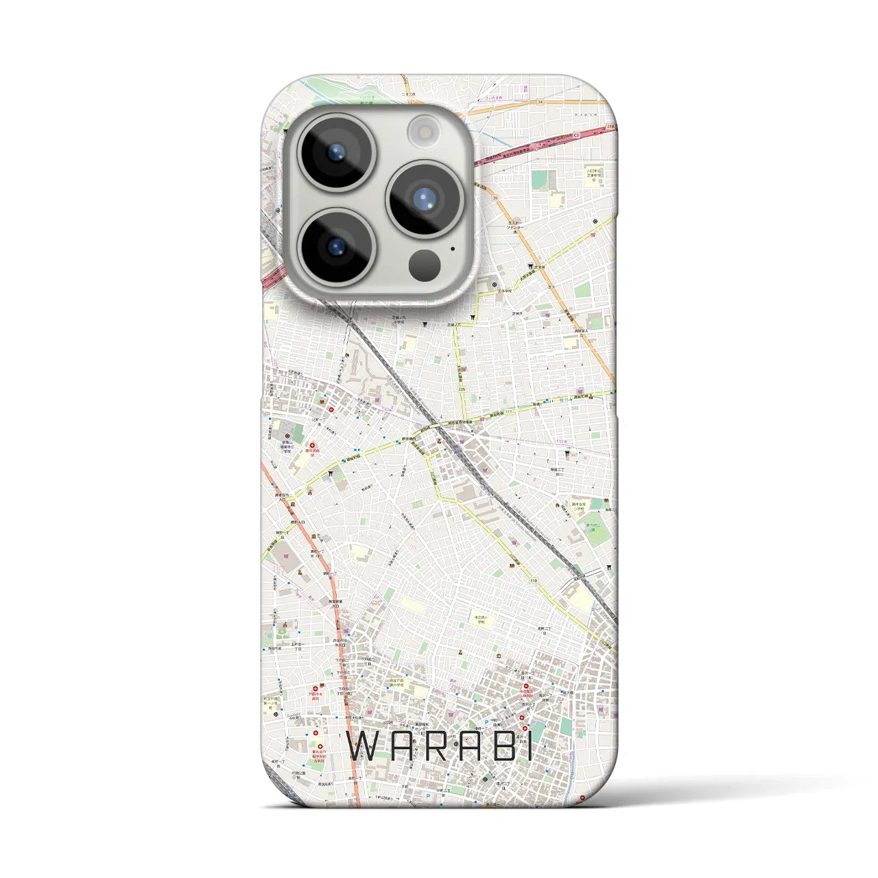 【蕨(埼玉県)】地図柄iPhoneケース(バックカバータイプ)