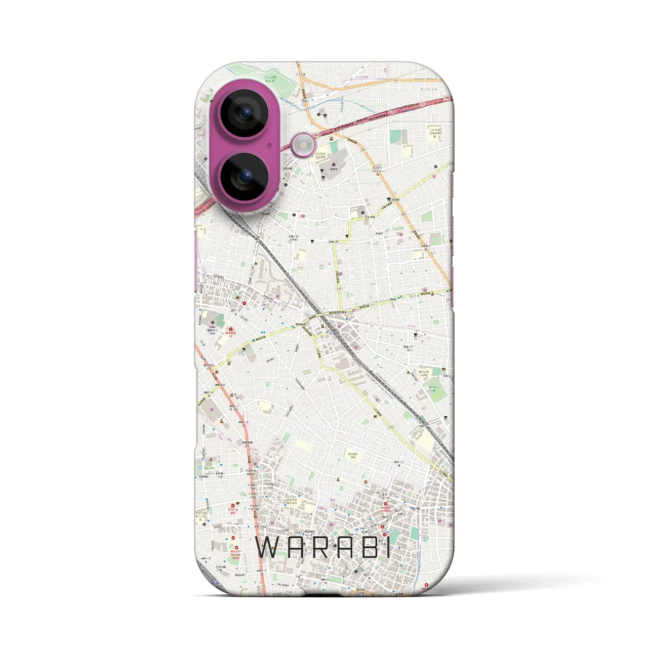 【蕨(埼玉県)】地図柄iPhoneケース(バックカバータイプ)