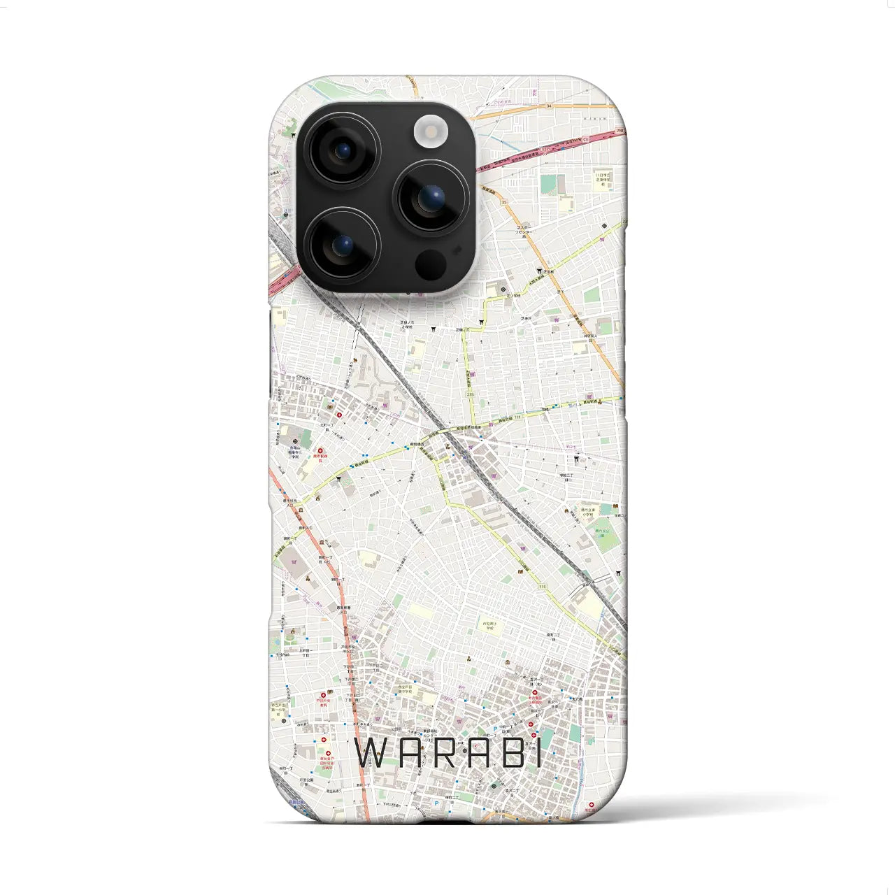 【蕨(埼玉県)】地図柄iPhoneケース(バックカバータイプ)