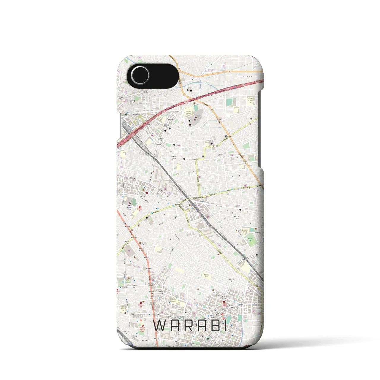 【蕨(埼玉県)】地図柄iPhoneケース(バックカバータイプ)