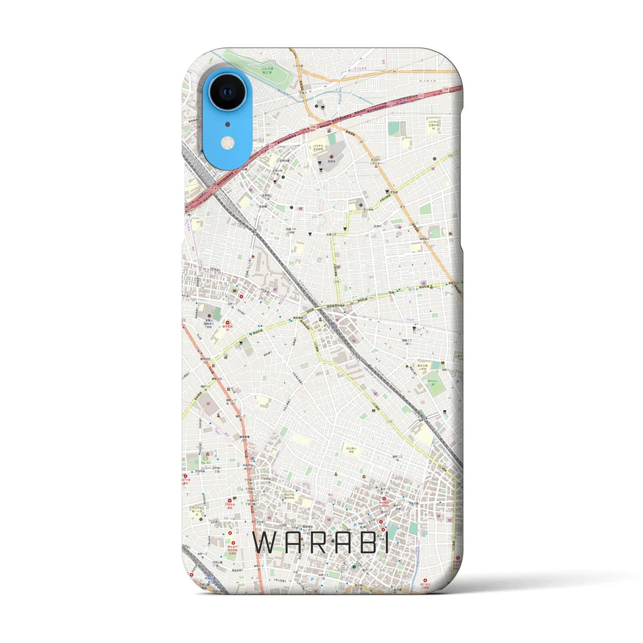 【蕨(埼玉県)】地図柄iPhoneケース(バックカバータイプ)
