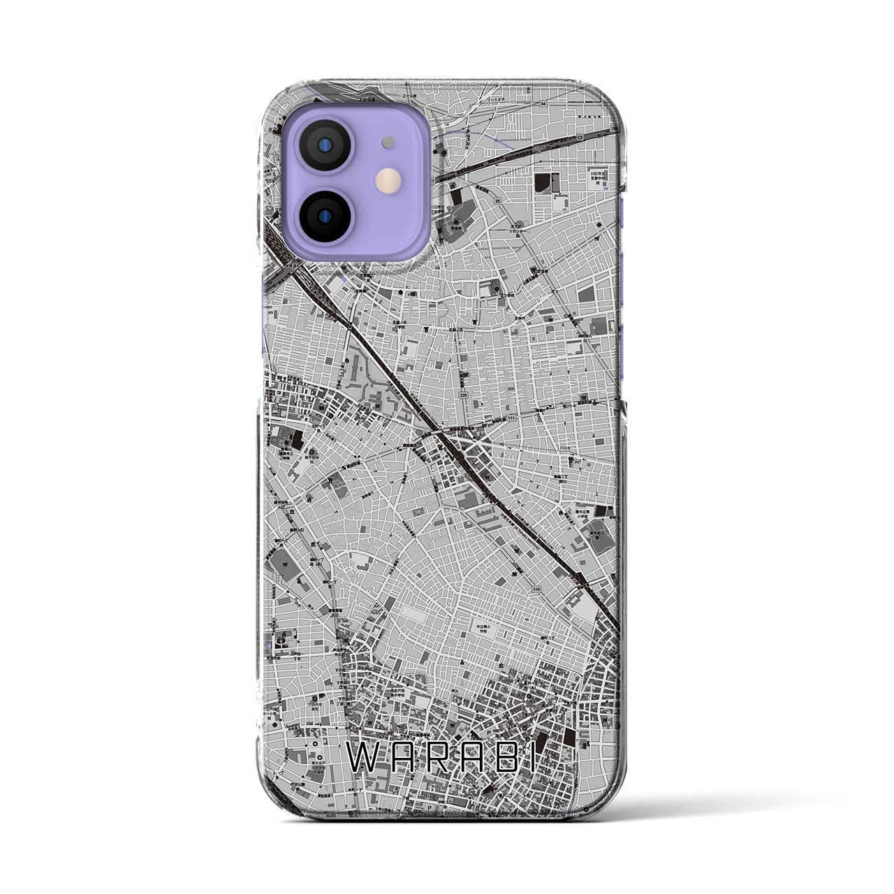 【蕨(埼玉県)】地図柄iPhoneケース(クリアタイプ)